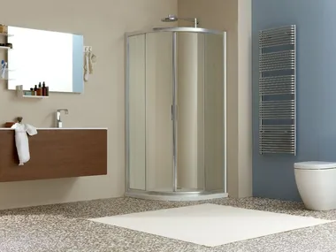 LIVE R2S - Corner shower cabin with sliding door by MEGIUS