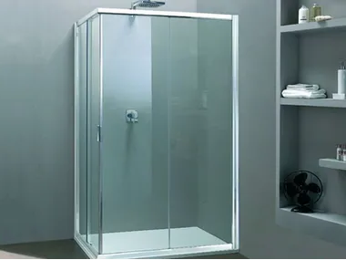 MORE LIVE A - Corner shower cabin with sliding door by MEGIUS