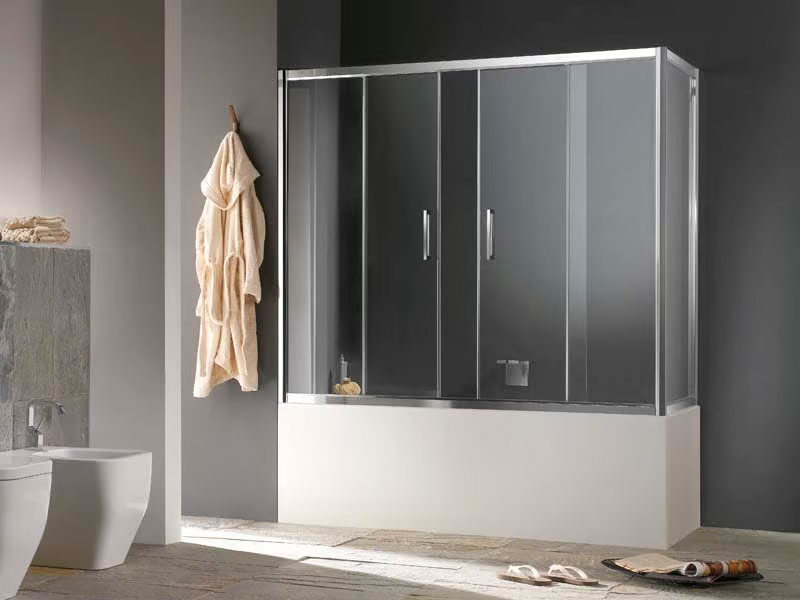 MORE LIVE V+LV - Glass bathtub wall panel by MEGIUS