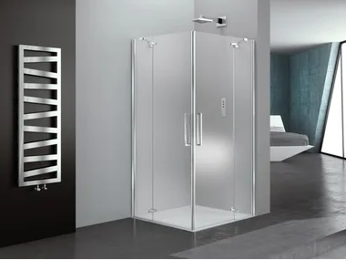 PRISMA 1.0 - Corner glass shower cabin with hinged door by MEGIUS