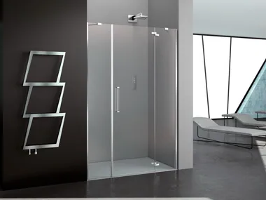 PRISMA 2.0 - Niche glass shower cabin with hinged door by MEGIUS