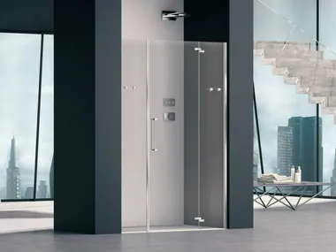 PRISMA 2.0 - Niche glass shower cabin with hinged door by MEGIUS
