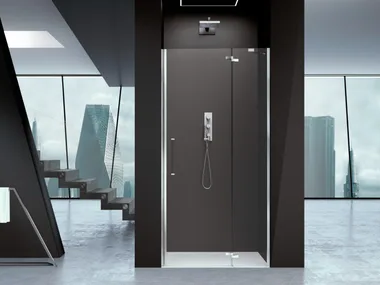 PRISMA 2.0 - Niche glass shower cabin with hinged door by MEGIUS