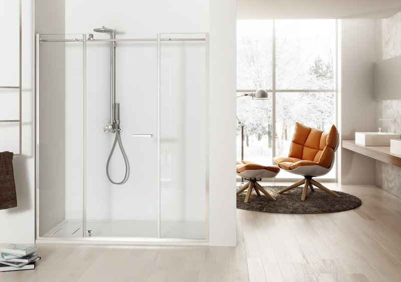 SOLODOCCIA PIVOT PB2 - Niche shower cabin with hinged door by MEGIUS