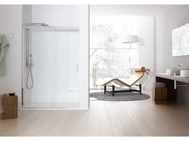 SOLODOCCIA SLIDING P1S - 2 places niche shower cabin with sliding door by MEGIUS
