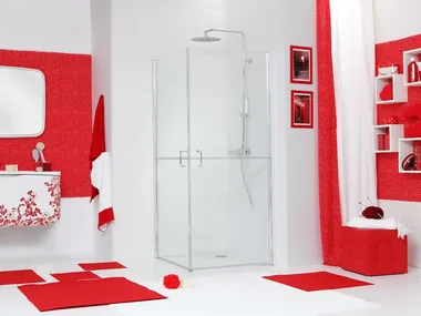 WEB 5.0 - Corner glass shower cabin with hinged door by MEGIUS