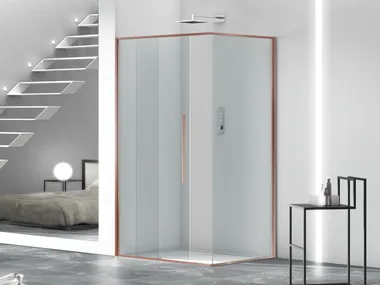 ZEN - Corner glass shower cabin with sliding door by MEGIUS