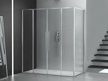 ZEN - Corner glass shower cabin with sliding door by MEGIUS