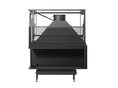UNIVERSAL MF 1300-50 W 2S L/R - Corner wood-burning fireplace by Metalfire