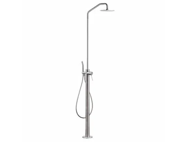 CORSIVO 11802711T - Floor standing stainless steel shower panel with diverter with overhead shower by MINA