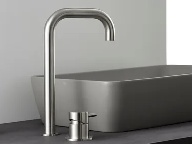 STIRIANA 6300-6190 - 2 hole stainless steel washbasin mixer with aerator by MINA