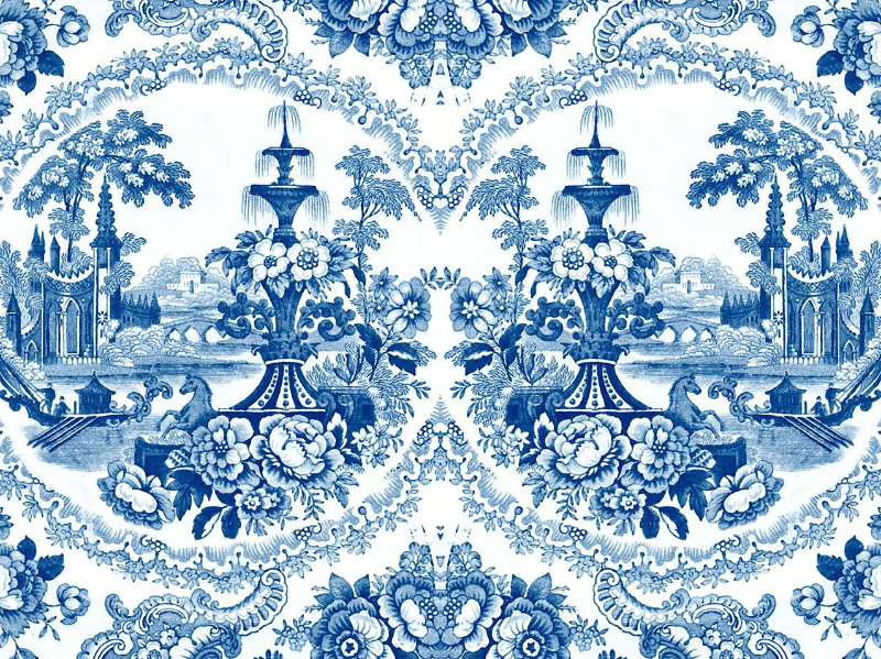 DELFT BAROQUE - Non-woven paper wallpaper with floral pattern by Mineheart