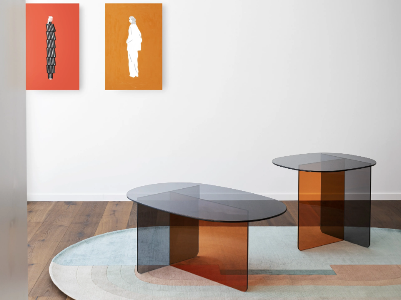 CHAP - Oval glass coffee table by Miniforms