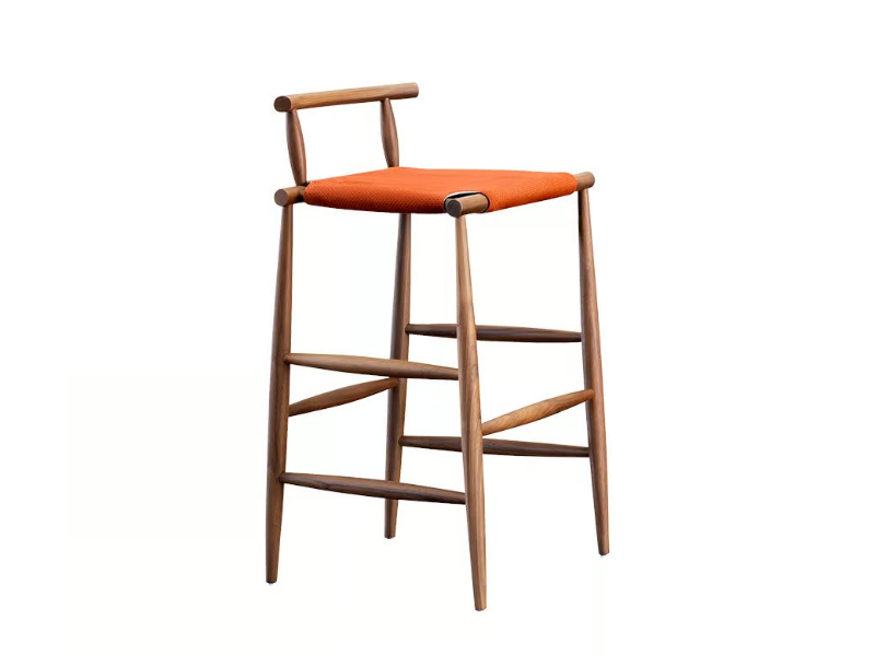 PELLEOSSA - High wooden stool by Miniforms