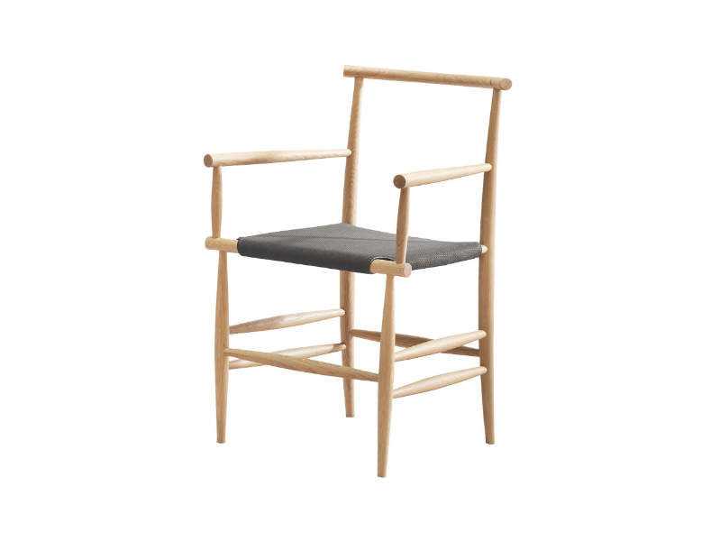 PELLEOSSA - Solid wood chair with armrests by Miniforms