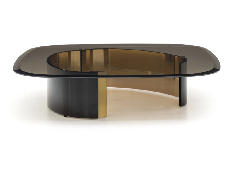 BANGLE - Square glass coffee table for living room by Minotti