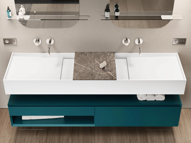 EVOLINE - Wall-mounted vanity unit with doors by MOMA Design