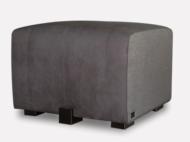 GONNA - Upholstered square leather pouf by MORADA