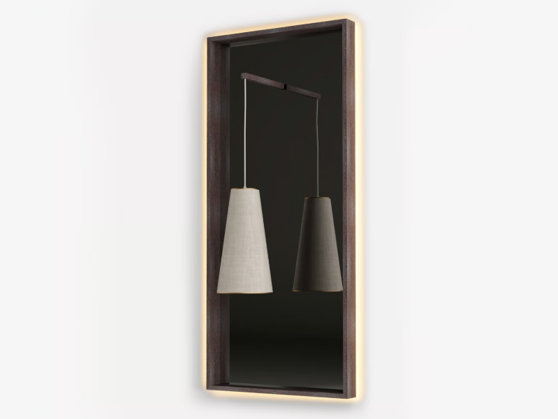 HEAVEN - Framed wooden mirror with integrated lighting by MORADA