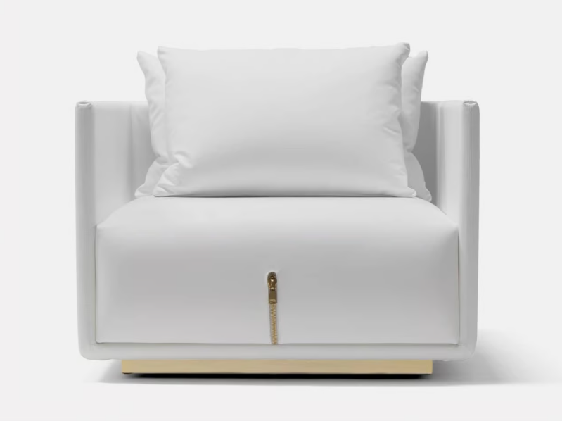 LAMPO - Swivel leather armchair with armrests by MORADA