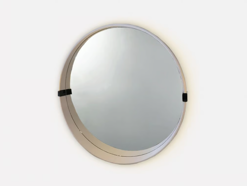 RONDO - Framed wall-mounted leather mirror by MORADA