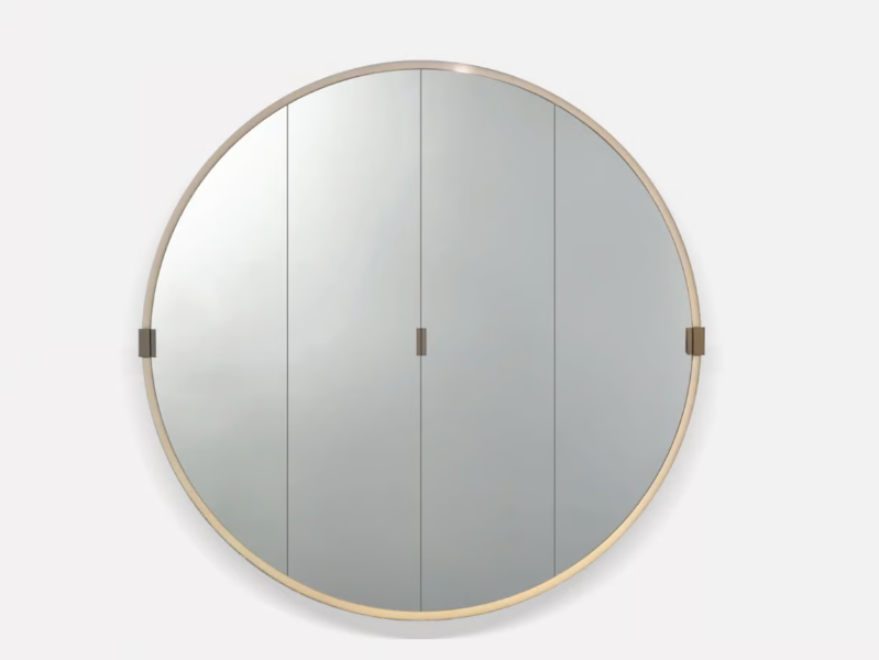RONDO - Leather mirror / bar cabinet by MORADA
