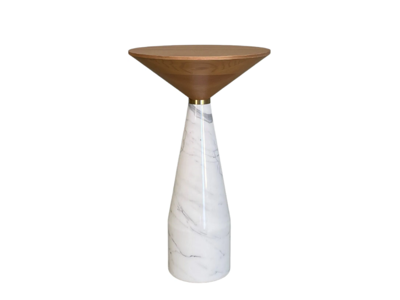 CINO - Round wooden high side table by Morelato