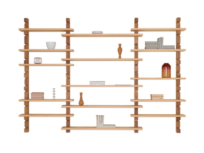 SHARK - Open sectional solid wood bookcase by Morelato