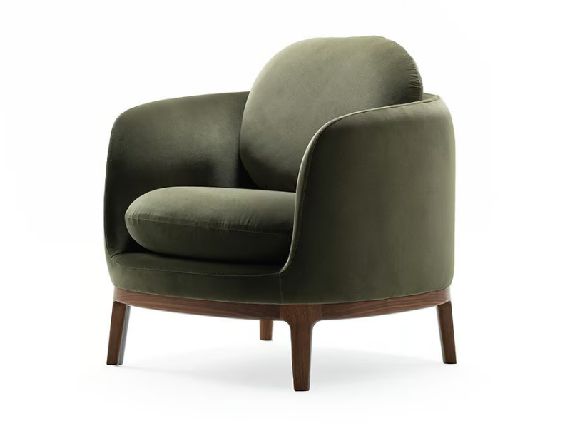 BILBAO - Fabric armchair with armrests by Morgan
