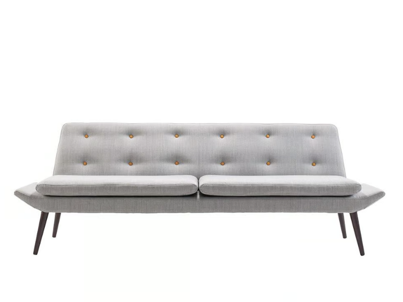 MIAMI - 3 seater tufted fabric sofa by Morgan