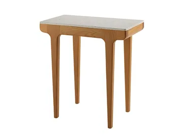 MODENA - Rectangular wooden side table with terrazzo top by Morgan