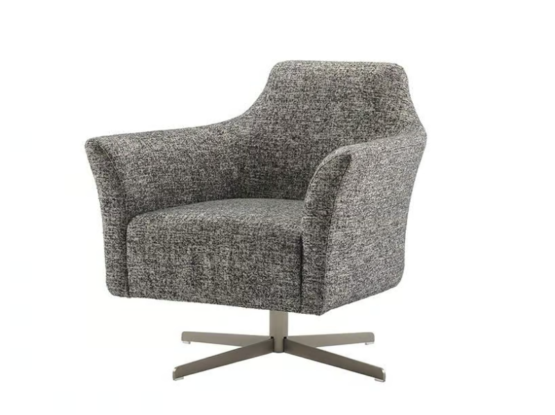 MODENA - Swivel fabric armchair with 4-spoke base with armrests by Morgan