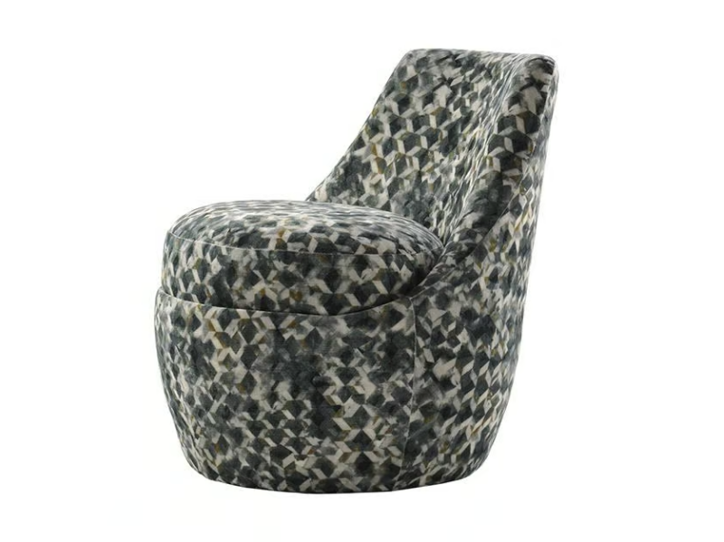 PIMLICO - Swivel fabric armchair by Morgan