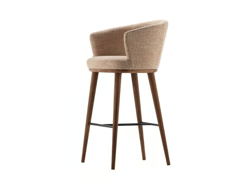 PORTO - Fabric barstool with footrest by Morgan
