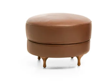 BIG MAMA - Upholstered leather footstool by Moroso