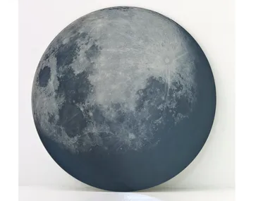 MY MOON MY MIRROR - Round screen printed glass mirror by Moroso