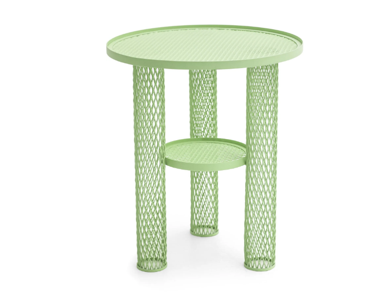 NET - Round powder coated steel coffee table by Moroso