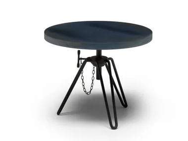 OVERDYED - Round steel and wood side table by Moroso