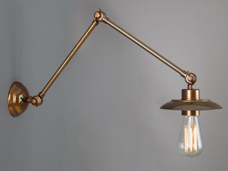 REZNOR ADJUSTABLE POSTER LIGHT - Handmade adjustable brass wall lamp by mullan lighting
