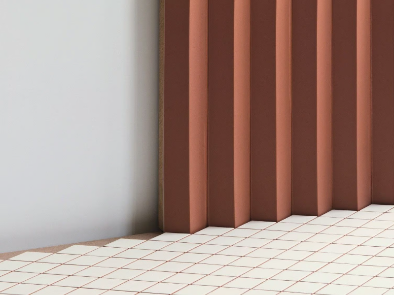 ROMBINI TRIANGLE RED - Porcelain stoneware 3D Wall Cladding by Mutina