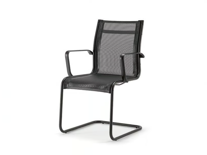 AALBORG AIR 03 BK - Cantilever mesh chair with armrests by Nahu