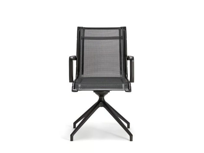 AALBORG AIR 04 BK - Swivel trestle-based mesh chair by Nahu