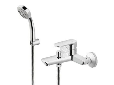 EXTRO - Wall-mounted single handle bathtub mixer with hand shower by Newform