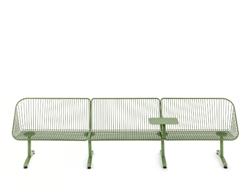 KORG - Modular powder coated steel bench seating with back by Nola Industrier