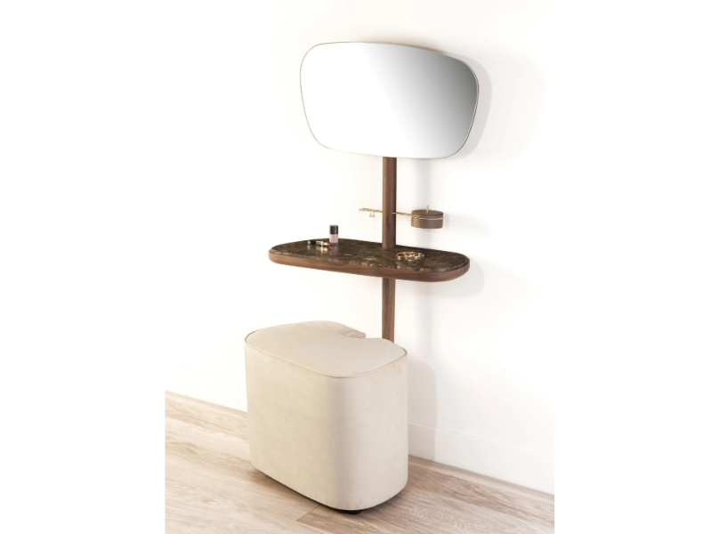 MOMENTS - Dark Emperador marble and wood dressing table by Nomon