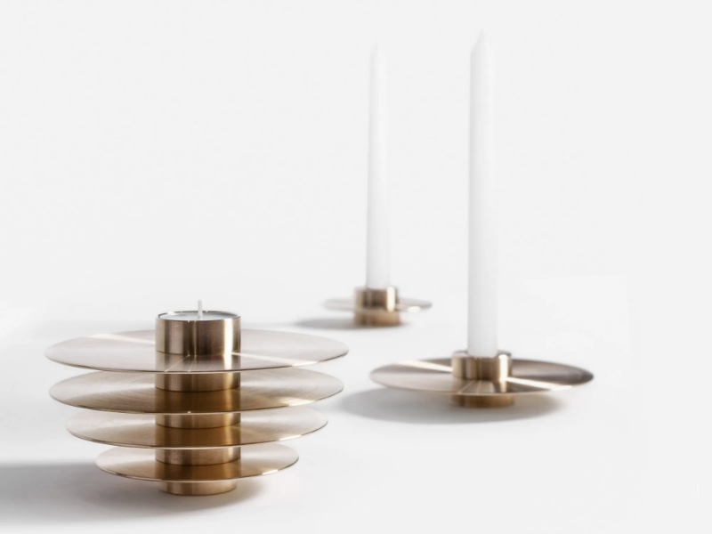 ORB CS1 - Set of 7 brass candle holders by NOOM