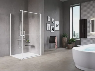 FREE 1 G+F - Niche shower cabin with hinged door by NOVELLINI