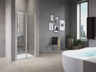 FREE 2 P (HIGH VERSION) - Niche shower cabin with folding door by NOVELLINI