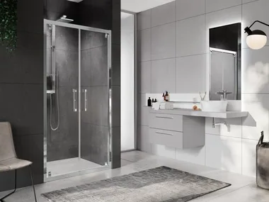 ROSE ROSSE B - Niche shower cabin with hinged door by NOVELLINI