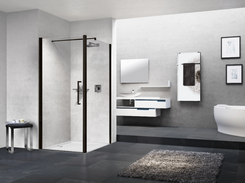 YOUNG 1B - Corner shower cabin with hinged door by NOVELLINI